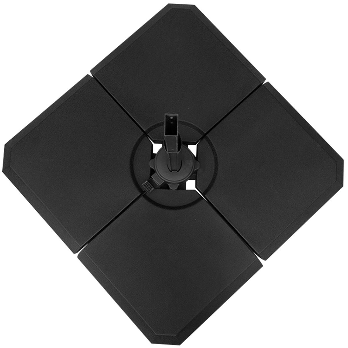 SCHIRMPLATTEN Schwarz 4er-Set 100/100/9,5 cm - Schwarz, Kunststoff (100/100cm) - PANGIVO
