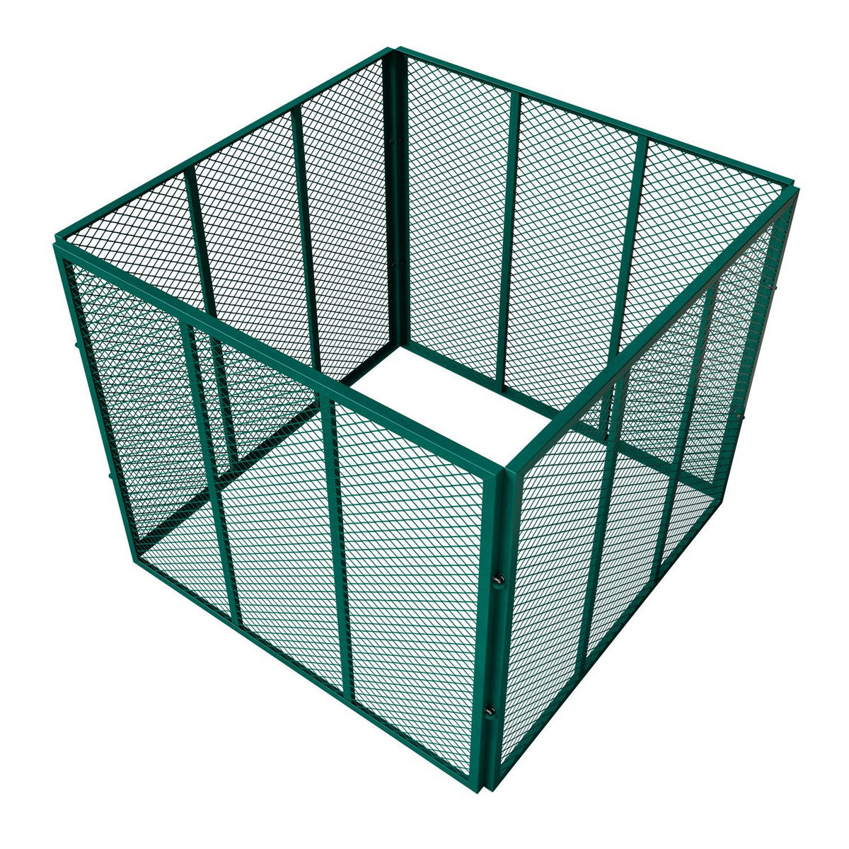 KOMPOSTER Metall dunkelgrün 450L - Grün, Metall (80/70/80cm) - Juskys