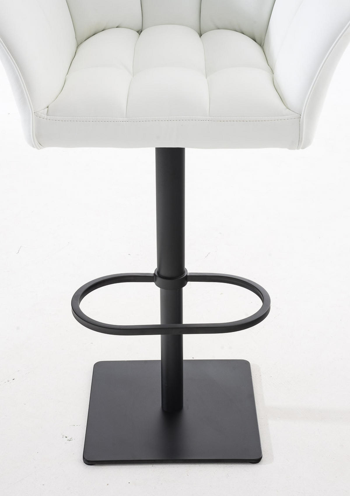 BARHOCKER 2er Set Sihar Kunstleder Weiß Schwarz - Weiß, Leder/Metall (64/88/45cm) - DELUKE