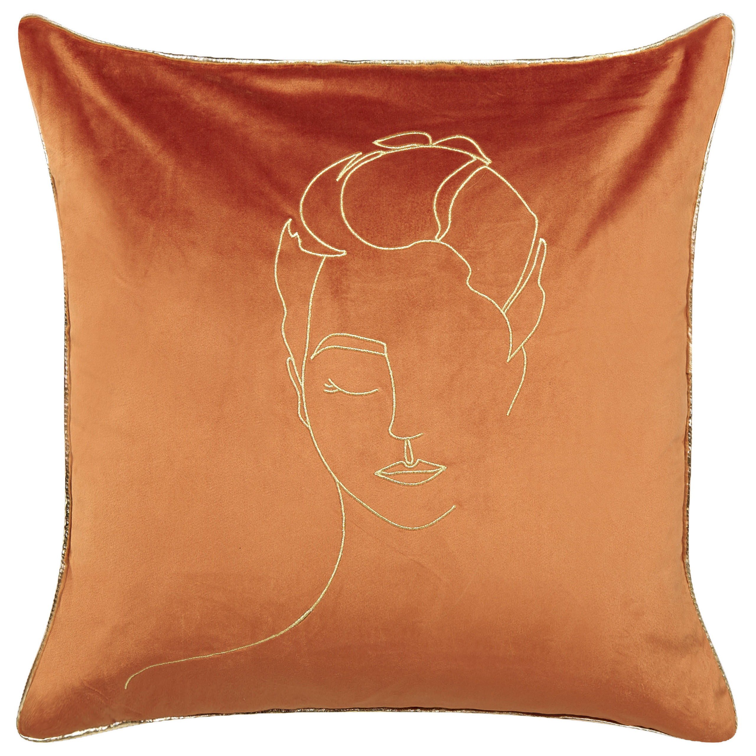 DEKOKISSEN 2er-Set Orange 45/45 cm Crocus - Orange, Textil (45/45cm) - Beliani