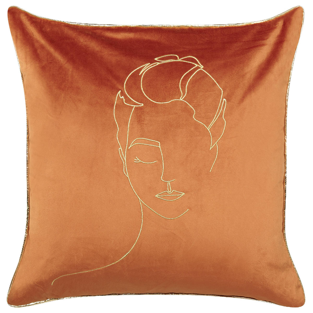 DEKOKISSEN 2er-Set Orange 45/45 cm Crocus - Orange, Textil (45/45cm) - Beliani
