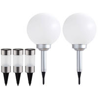 LED AUSSENLEUCHTE Kugel Silber - Silberfarben, Kunststoff (15/15/42.5cm)