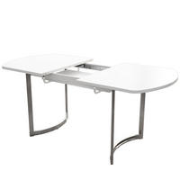 JÍDELNÍ stůl 140/180 x 80 cm bílý z MDF s rozkládací deskou - bílá, kompozitní dřevo (180/80/75cm) - OKWISH