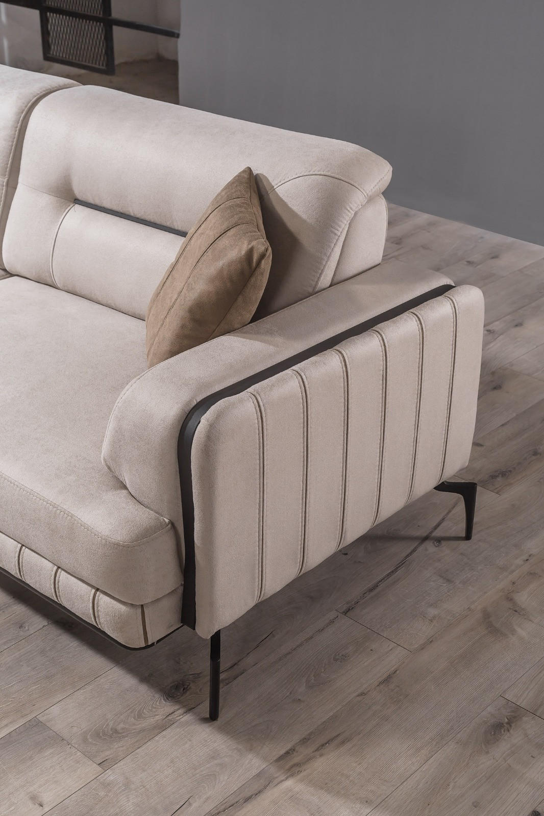 Thumbnail - Villa Möbel Sitzgarnitur, Creme, Holz, 5-Sitzer, 227x82x97 cm, Wohnzimmer, Sofas & Couches, Sitzgarnituren