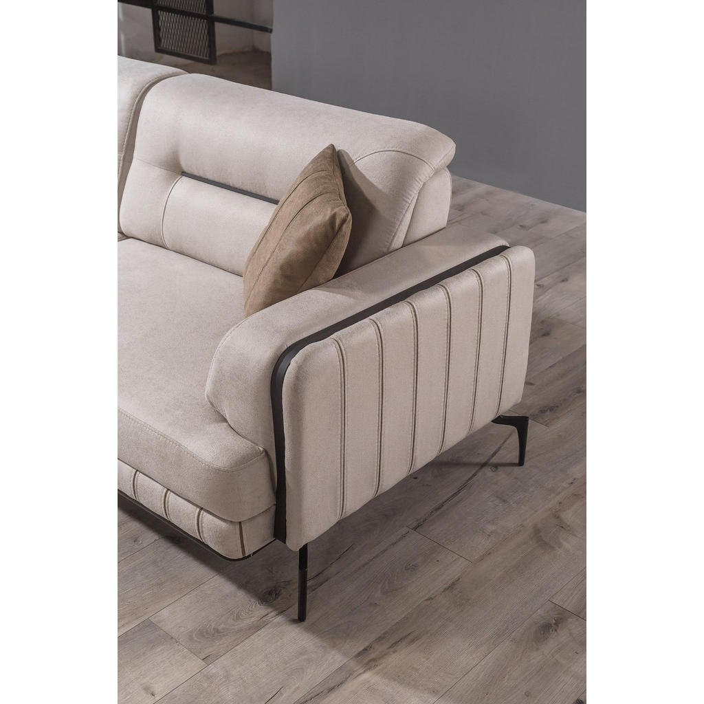 Thumbnail - Villa Möbel Sitzgarnitur, Creme, Holz, 7-Sitzer, 227x82x97 cm, Wohnzimmer, Sofas & Couches, Sitzgarnituren