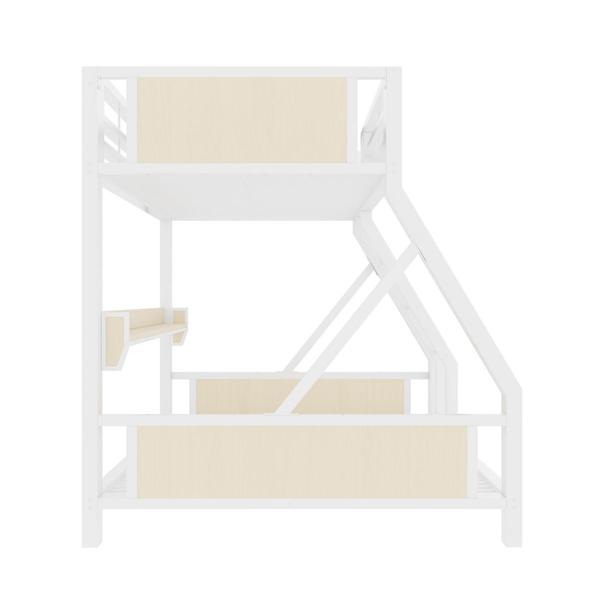 ETAGENBETT 90/140/200 cm mit LED, DE-41604, in Weiß - Weiß, Metall (140/200cm) - ComfortXL