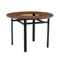 ESSTISCH 100 cm Braun/Schwarz aus Glas, Metall und MDF mit Glasintarsie - Braun, Holzwerkstoff (100/100/76cm) - OKMYHOME
