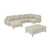 WOHNLANDSCHAFT inkl. Hocker Alma Beige Cord - Beige/Braun, Holz/Textil (310/81/161cm) - S-Style Möbel