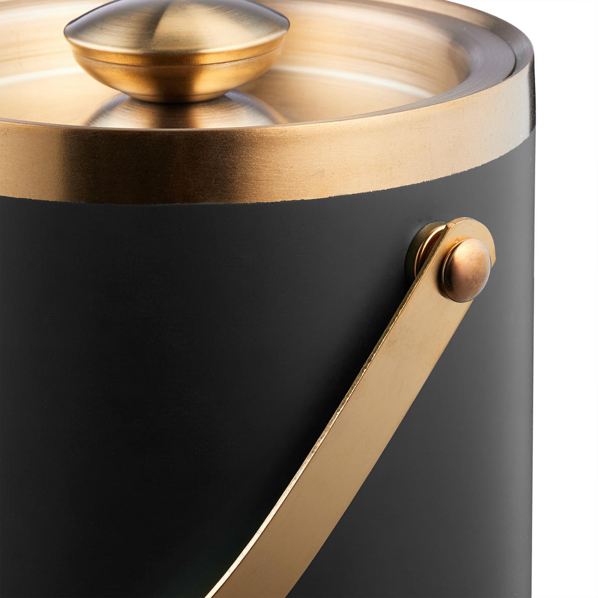EISEIMER Schwarz Edelstahl doppelwandig mit Deckel 1,5 l - Schwarz, Kunststoff/Metall (15/17cm) - Relaxdays