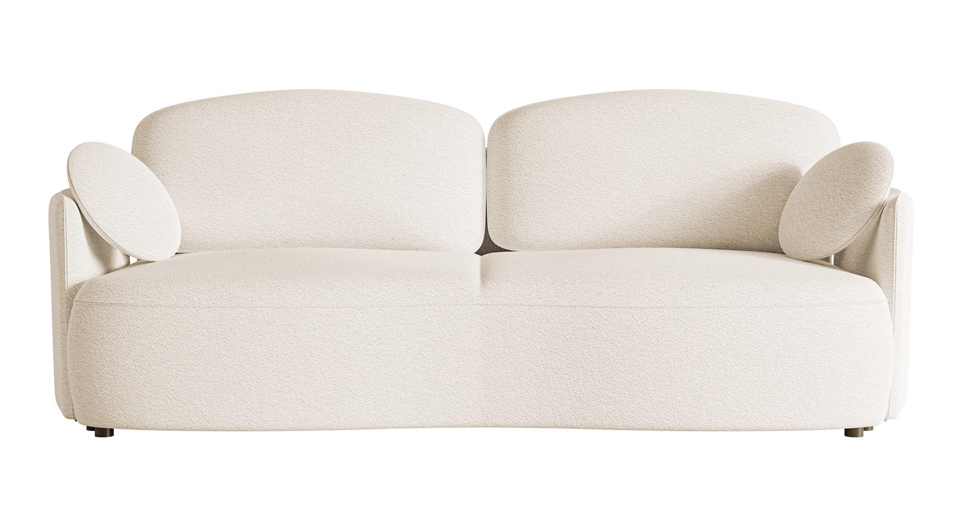 SOFA Raviolo Creme mit Bouclé-Bezug - Creme/Schwarz, Kunststoff/Textil (230/95/103cm) - Selsey
