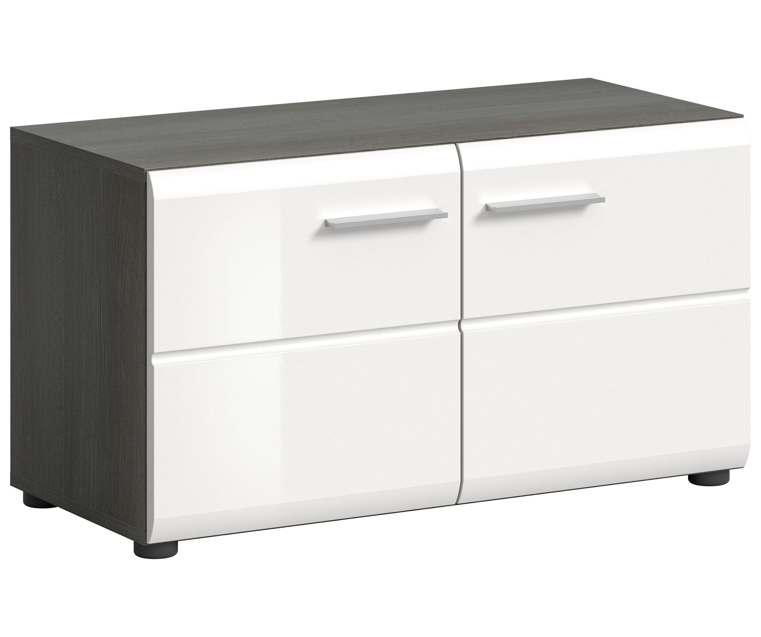 SITZBANK Ritmo (B/H/T: ca. 80/44/37 cm) in Rauchsilber Nachbildung/weiß hochglanz - Silberfarben, Holzwerkstoff (80/44/37cm)