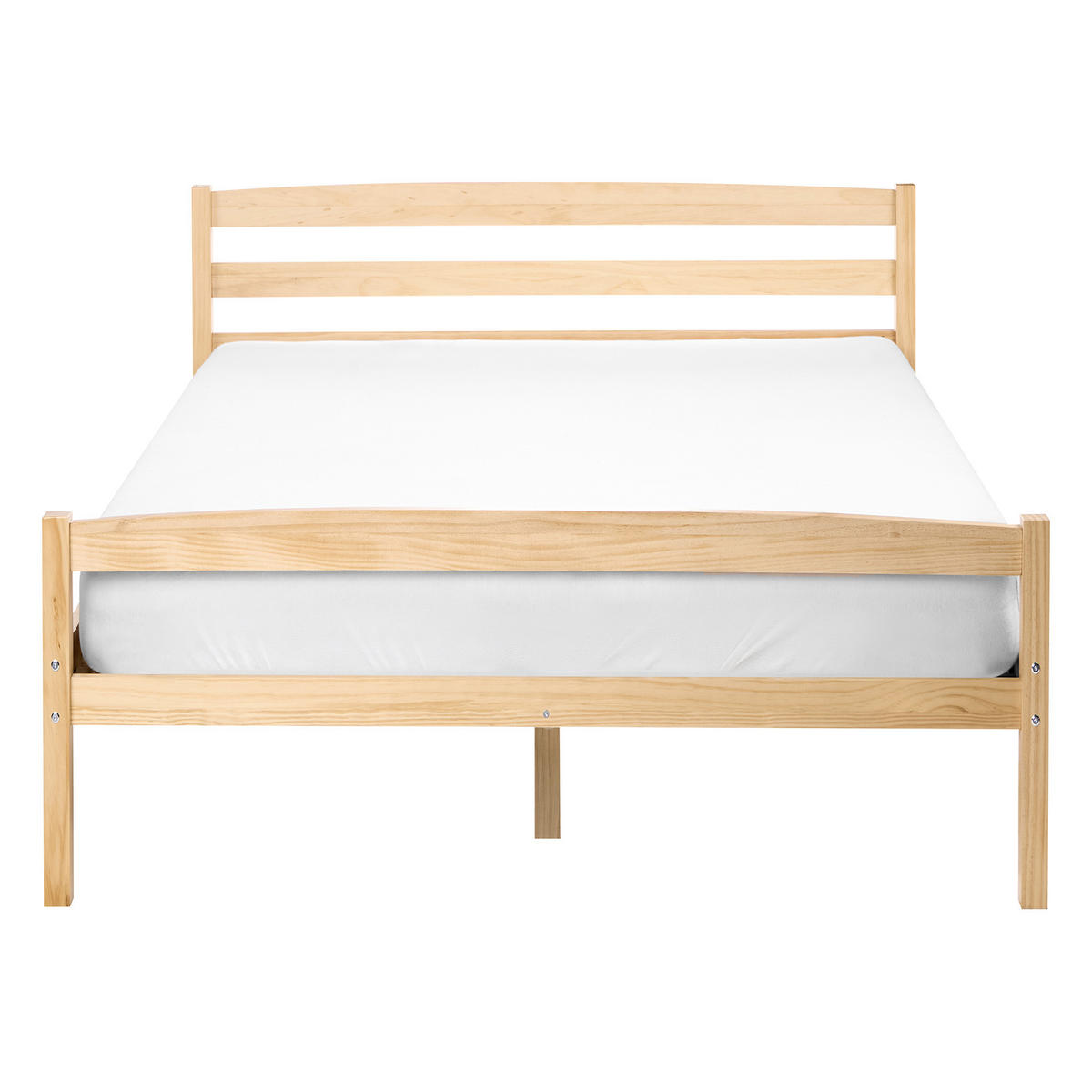POSTEL s roštem 140/200 cm Borovicové dřevo Světle hnědá Echallon - hnědá/světle hnědá, dřevo (140/200cm) - Beliani