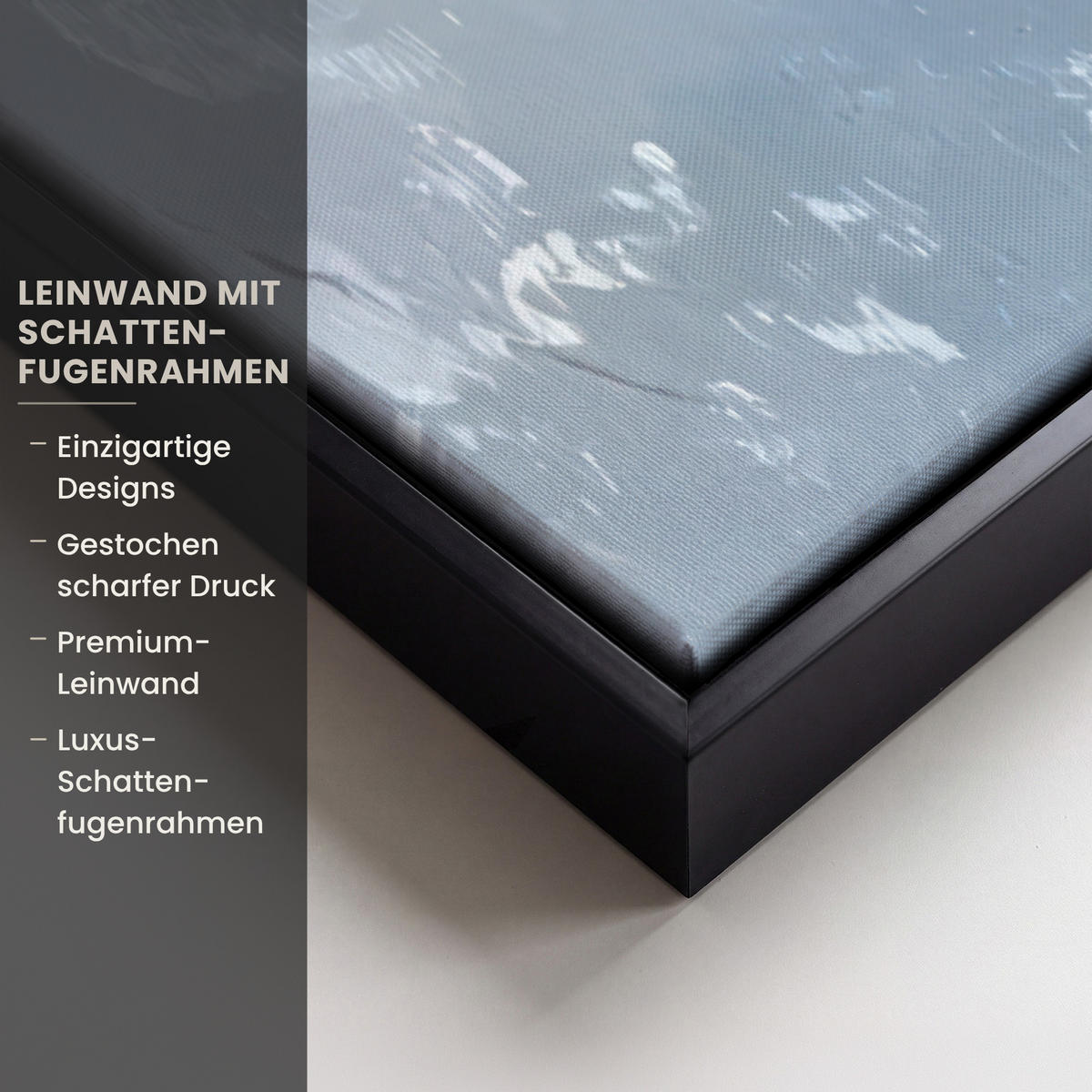 LEINWAND Bilder mit Rahmen - Vögel - Zweig - Winter - Schnee - 60x90 - Pastellblau, Textil (60/90cm) - MuchoWow