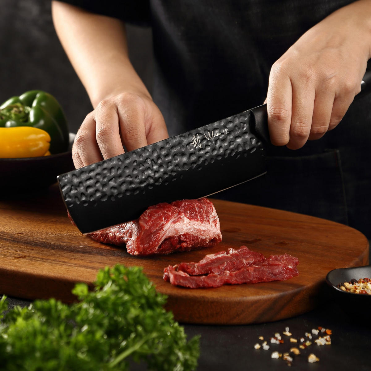 NAKIRIMESSER 18 cm - Schwarz, Metall (1cm) - Wakoli