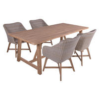 GARTEN-SITZGRUPPE Peer Set 5-teilig Gartenmöbel-Set - Hellbraun, Holz - DELUKE