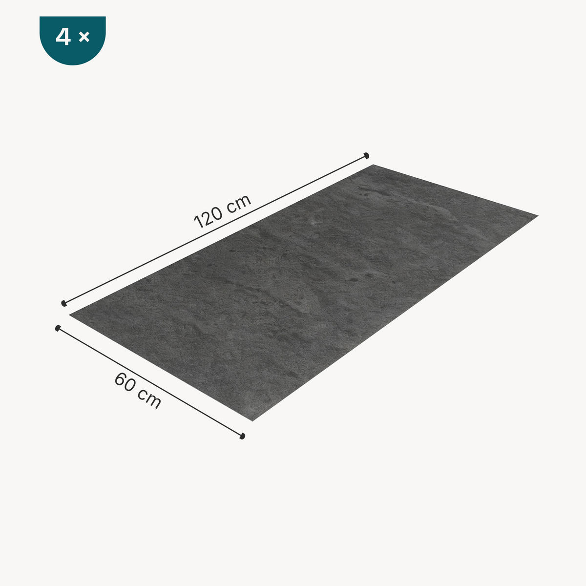 PANOU PERETE DUS-SET 4 BUC. Bladel - antracit, material plastic (60/120/0.3cm) - [neu.haus]