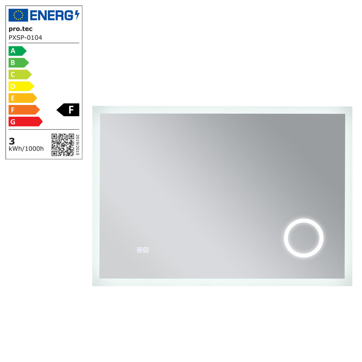 BADEZIMMERSPIEGEL Scafa - Weiß, Glas/Metall (100/70/3cm) - pro.tec