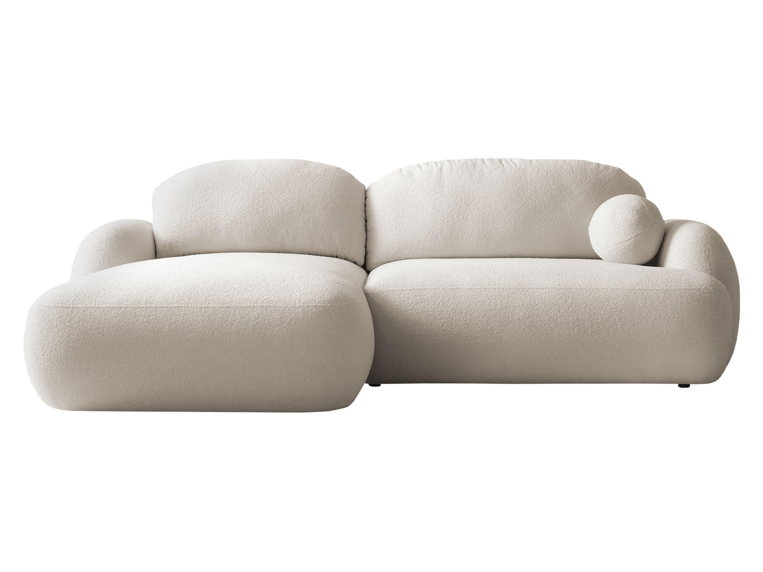 ECKSOFA Mayo, Seite: Links - Creme/Schwarz, Holz/Kunststoff (275/175cm) - MIRJAN24