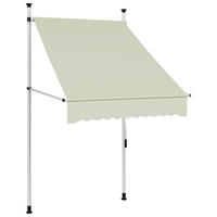 EINZIEHBARE Markise Handbetrieben 100 cm Creme - Creme, Textil (100/1/1cm) - furnicato
