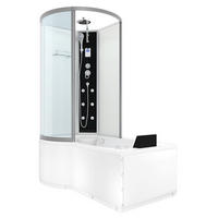 WHIRLPOOL Wanne Duschkabine ws K50-R01-WP-EC 100x1 - Weiß, Glas/Kunststoff (98/225/170cm) - AcquaVapore by Sandra Jentho