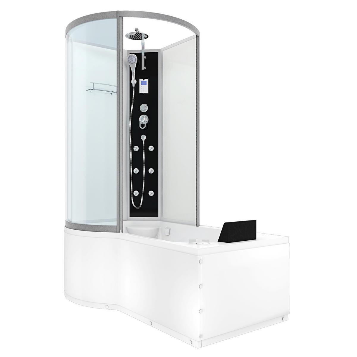 WHIRLPOOL Wanne Duschkabine ws K50-R01-WP-EC 100x1 - Weiß, Glas/Kunststoff (98/225/170cm) - AcquaVapore by Sandra Jentho