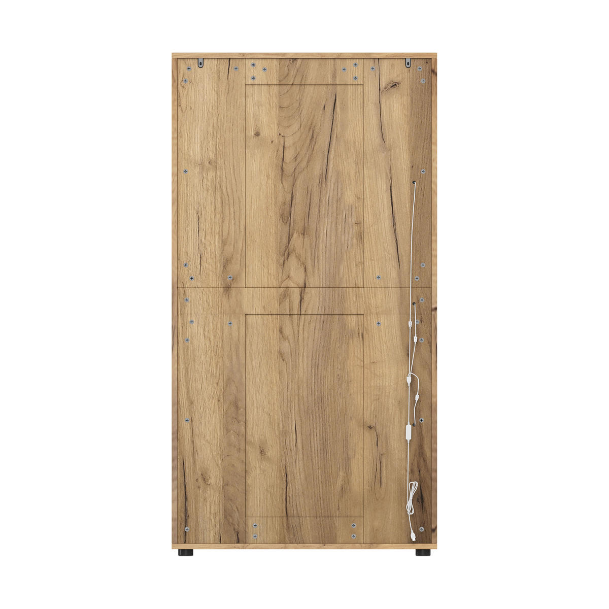VITRINE 80x36x150,5 cm Natur mit LED und 2 Türen - Naturfarben, Holzwerkstoff (80/150.5/36cm) - FLIEKS