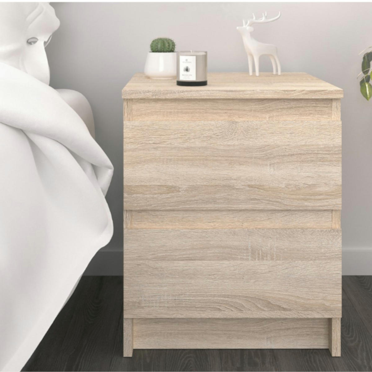 SIDEBOARD SOLA KOM1-2S Schubladen Eiche Sonoma - Sonoma Eiche, Holzwerkstoff/Kunststoff (40/50/43cm) - Komodee