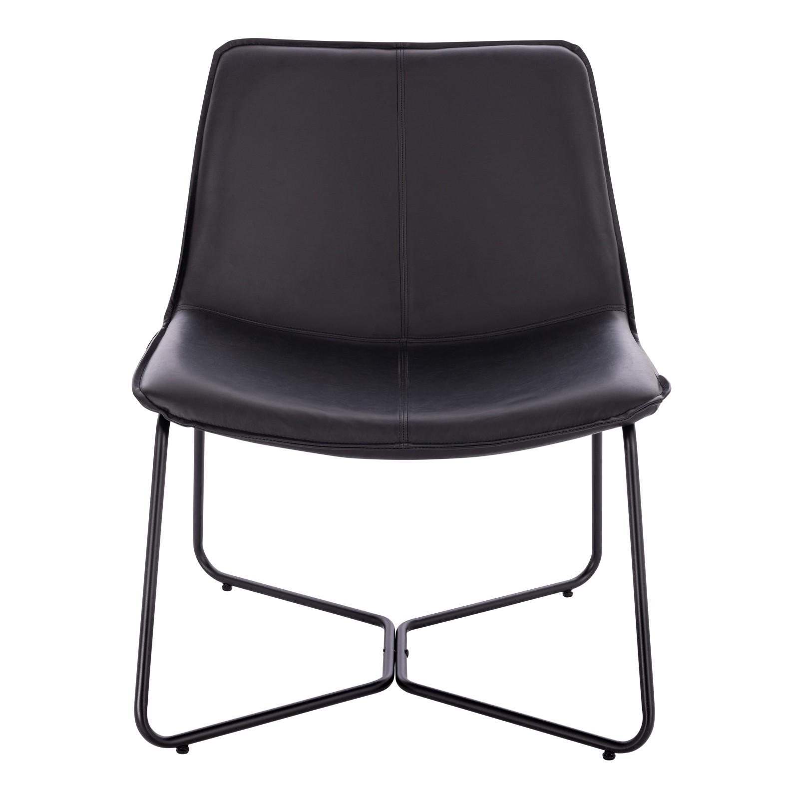 LOUNGESESSEL RON Kunstleder Braun - Schwarz, Textil/Metall (66/82/64cm) - SVITA