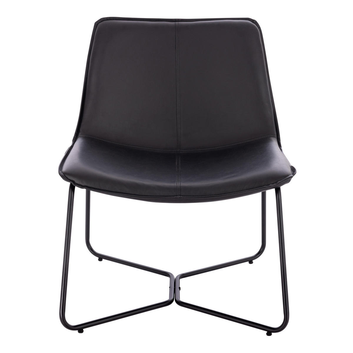 LOUNGESESSEL RON Kunstleder Braun - Schwarz, Textil/Metall (66/82/64cm) - SVITA