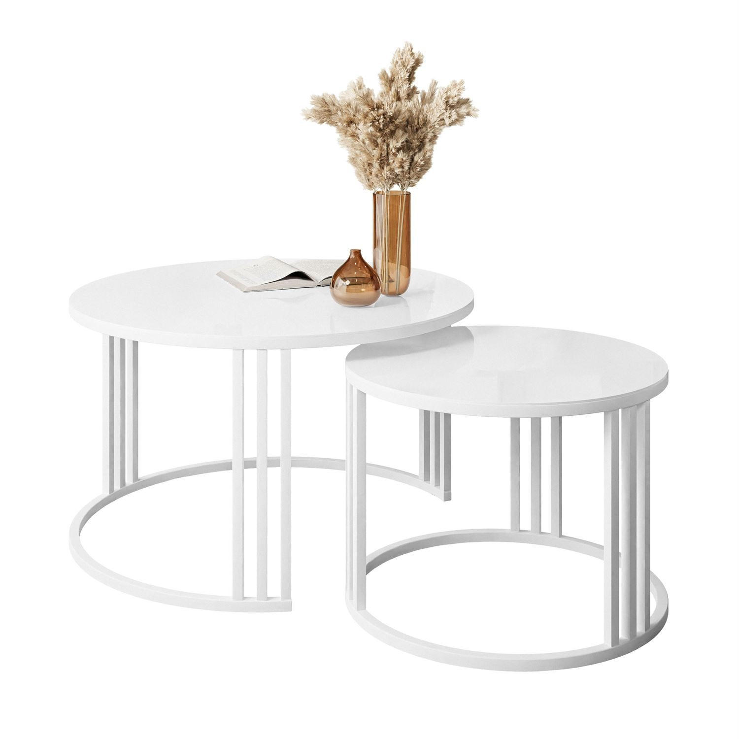 COUCHTISCH 2 in 1 LORI GLASS - Weiß, Glas (70/70/47cm) - Lookway
