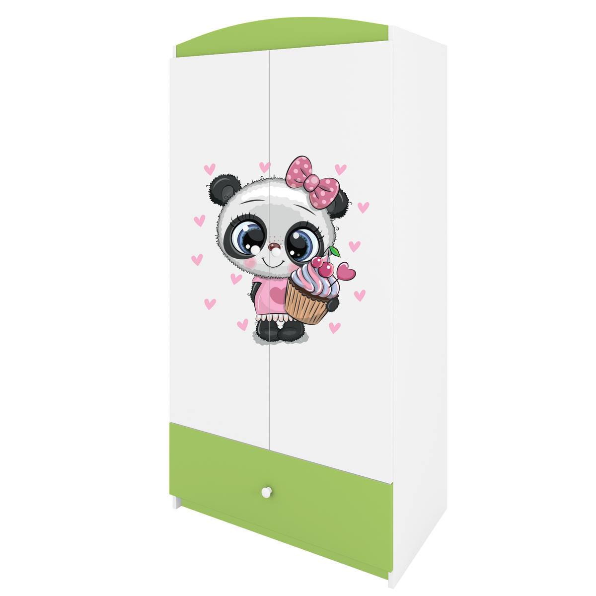 KINDERKLEIDERSCHRANK Panda 90/175/52 - Grün, Holzwerkstoff (90/175/52cm) - Kocot Kids