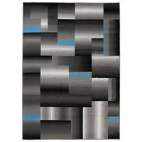 TEPPICH MAYA Blau Vierecke Streifen Verwischt 160/230 cm - Blau, Textil (160/230cm) - Tapiso
