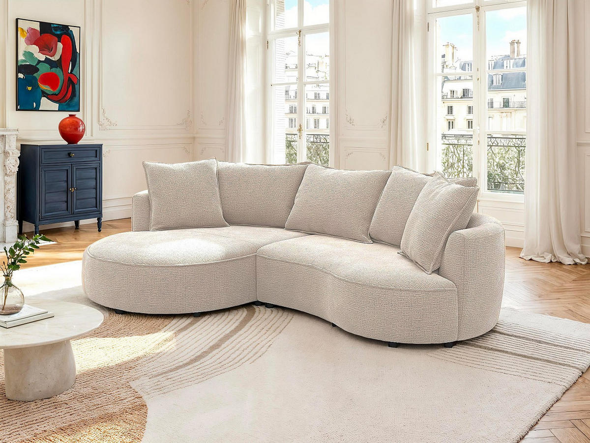 SOFA ohne Schlafmöglichkeit - 5 Personen - Stoff - Taupe - Taupe, Textil (260/63/160cm) - Vente-Unique