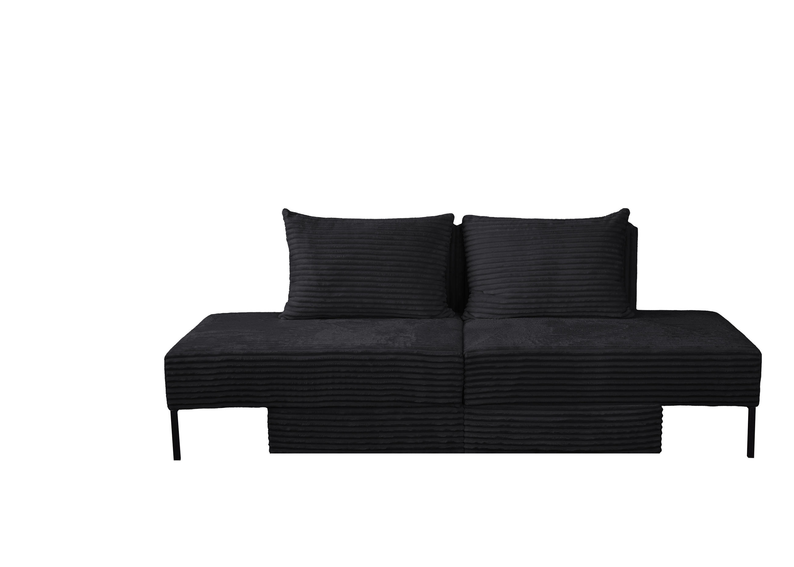SOFA Mit Schlaffunktion MOOKA 4in1-Multifunktions-System Stoff Velo Schwarz - Schwarz, Holz/Textil (240/87/103cm) - Kaiser Möbel