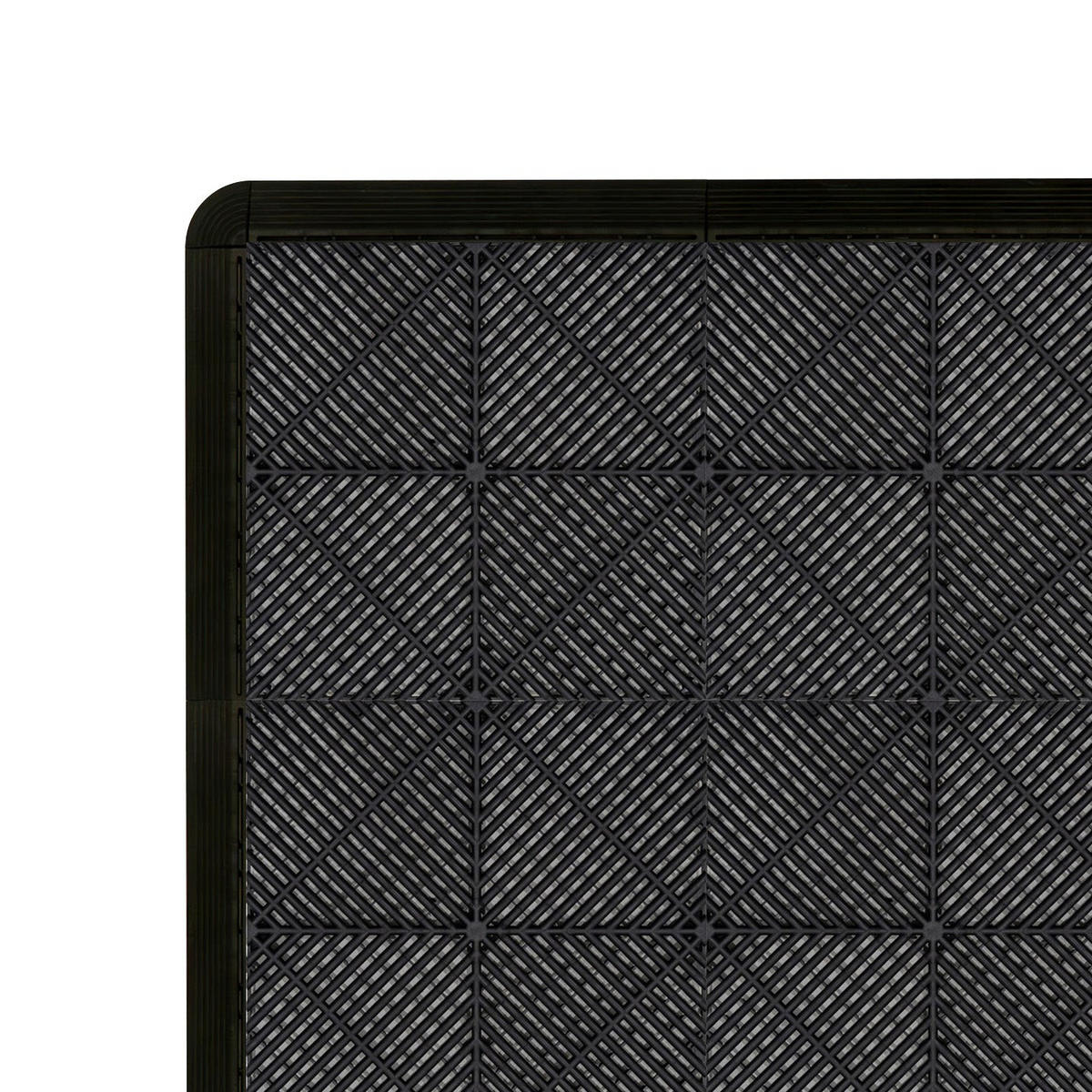 GARAGENBODENFLIESEN Belüftete mit Kanten – 165 Schwarz und 60 Grau - Schwarz, Kunststoff (40/1.8/40cm)