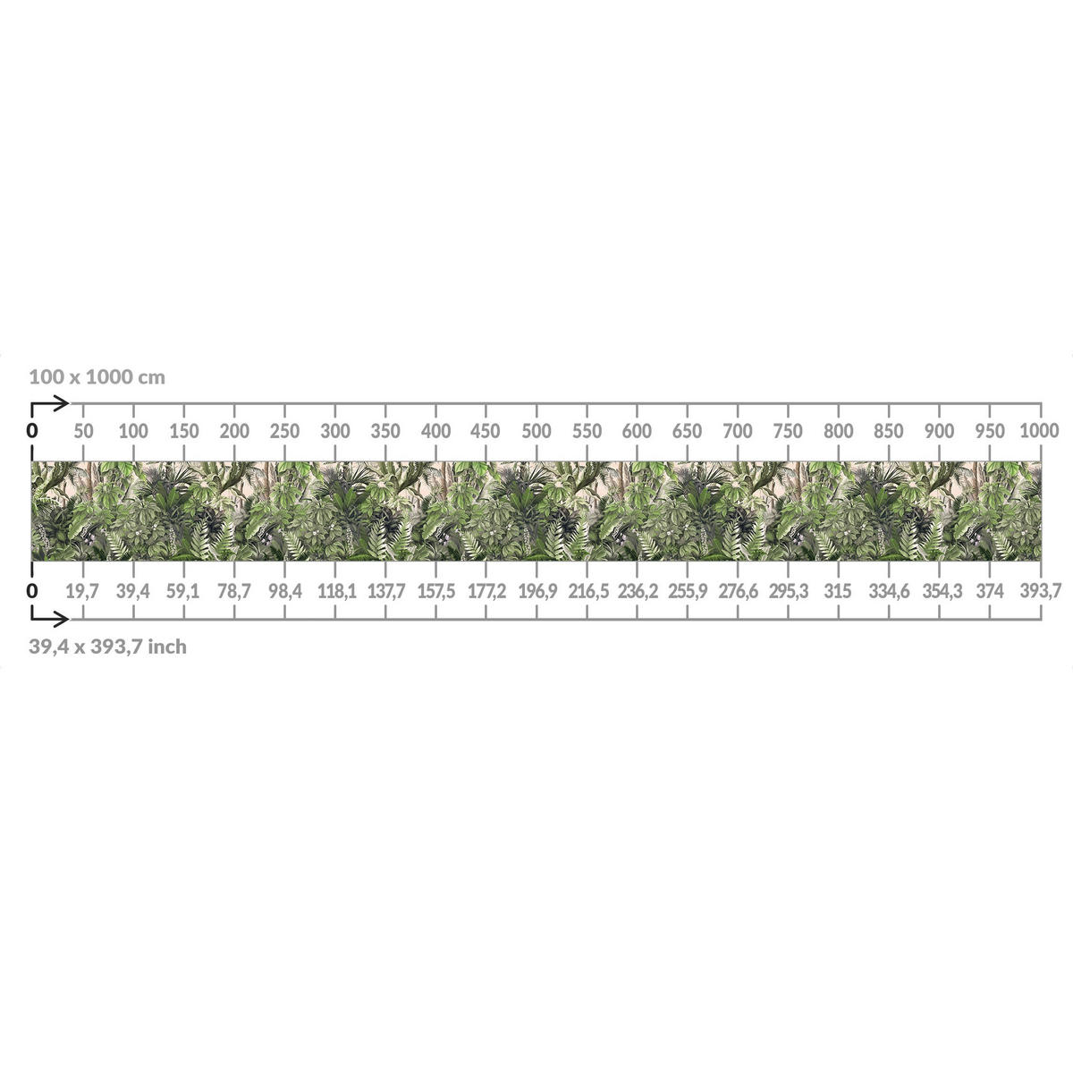 BALKON SICHTSCHUTZ Dschungelpflanzen in Grün 200/100 cm - Grün, Kunststoff (200/100cm) - Bilderwelten