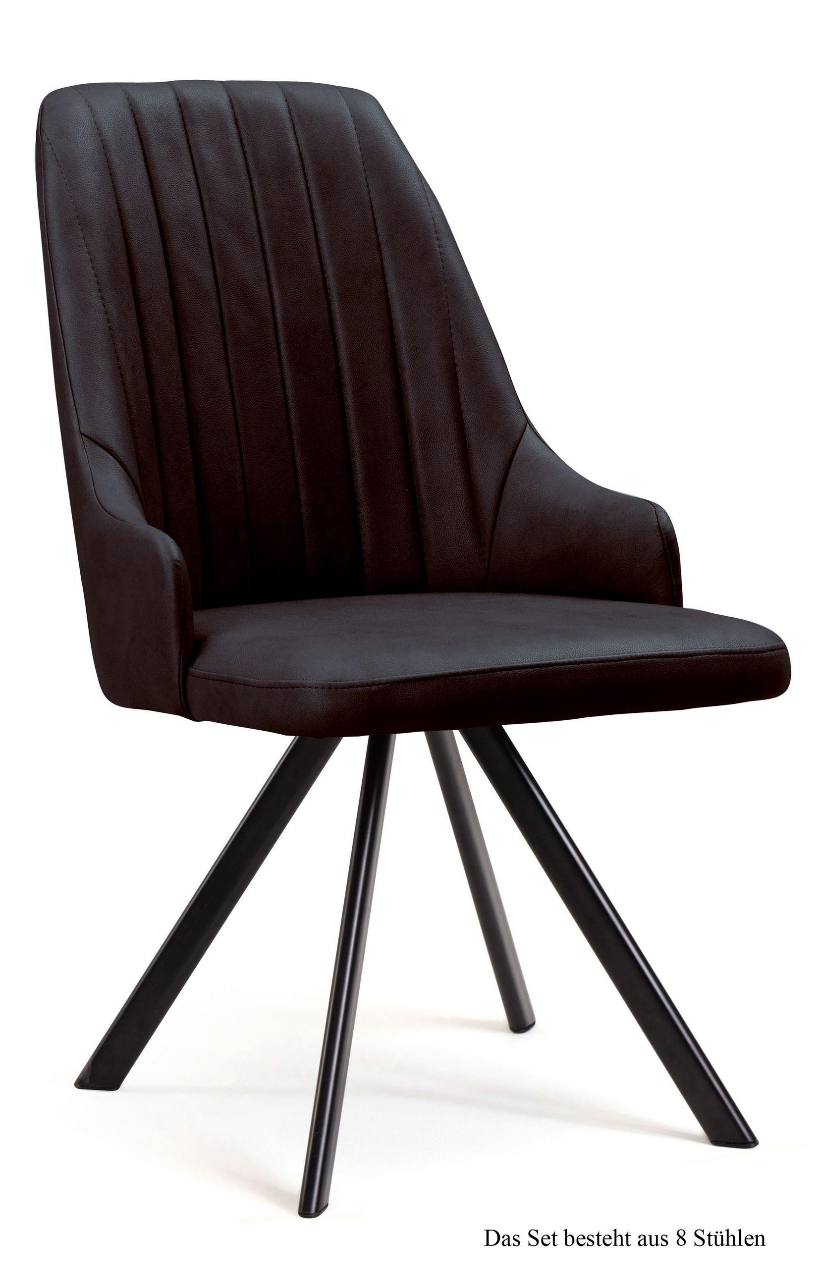 ESSZIMMERSTUHL drehbar (8er-Set) Devyn 52x91x60 Schwarz/Espresso - Dunkelbraun/Schwarz, Kunststoff (60/91/52cm) - 58aufmkessel