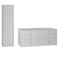 KOUPELNOVÝ NÁBYTEK 120cm Izae 2er-Set Bílá - bílá, kompozitní dřevo (120/50/45.8cm) - Petits-meubles