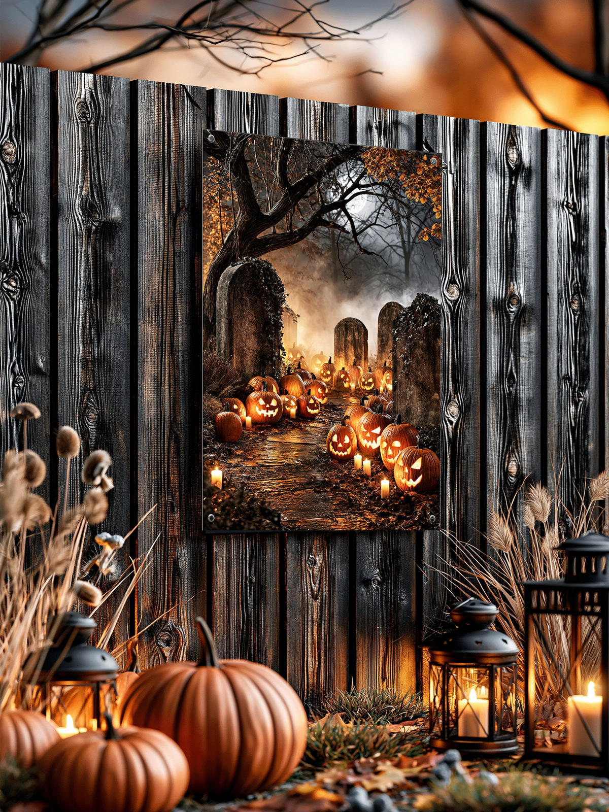 GARTEN-POSTER 60x90 cm gruselige Halloween-Deko - Orange, Kunststoff (60/90/2cm) - artissimo