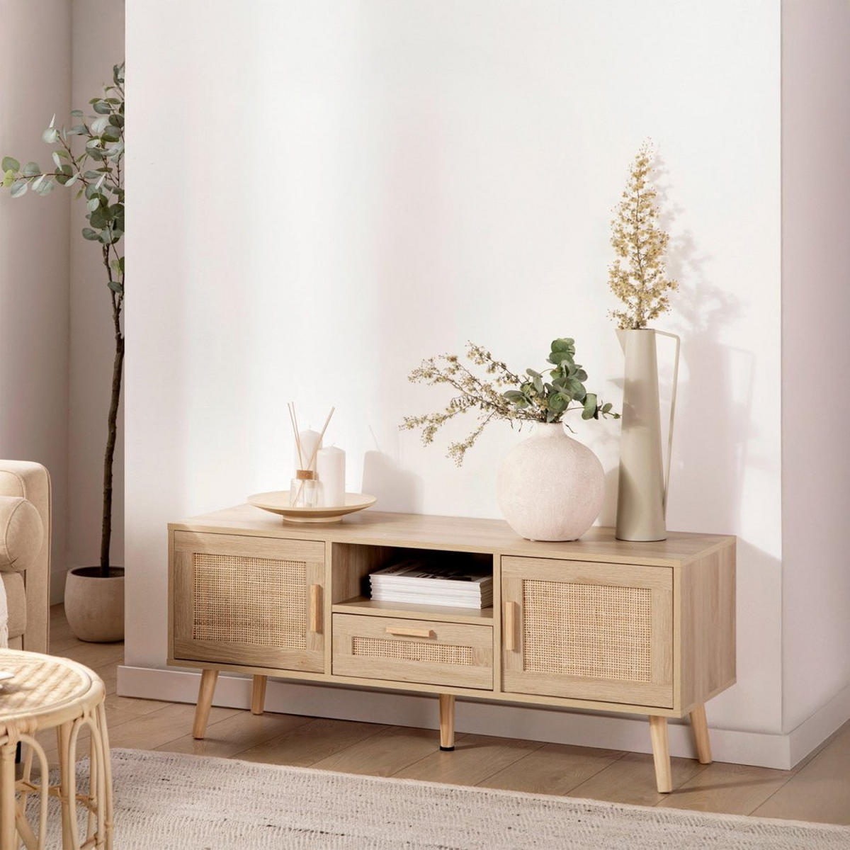 TV-ELEMENT Tahiti Natürlich 120 cm x 49 cm - Naturfarben, Holzwerkstoff (120/49/40cm)