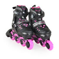INLINER Dazzle pink Gr. 30-33 pink, PU-Räder, Tragetasche, Bremse, Selbstverschluss, Ratschband - Schwarz, Kunststoff (20/34cm)