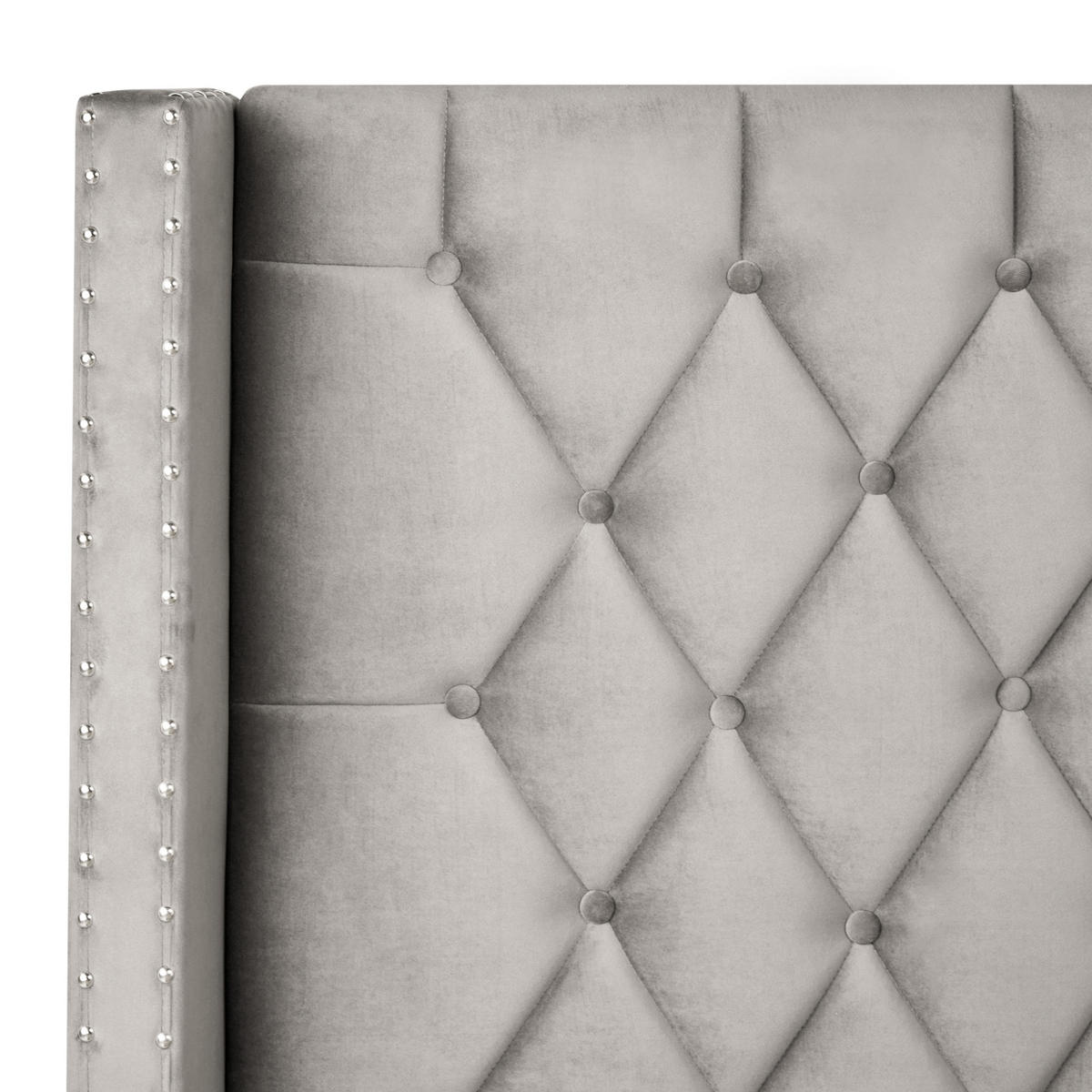 POLSTERBETT 180/200 cm Hellgrau Lubbon - Silberfarben/Hellgrau, Textil (180/200cm) - Beliani