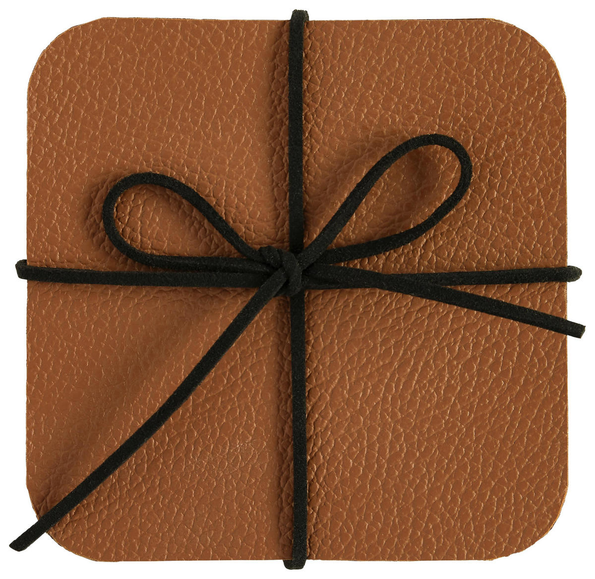 UNTERSETZERSET Diego wendbar Cognac/Schwarz - Cognac, Kunststoff (10/10cm) - Modern Living