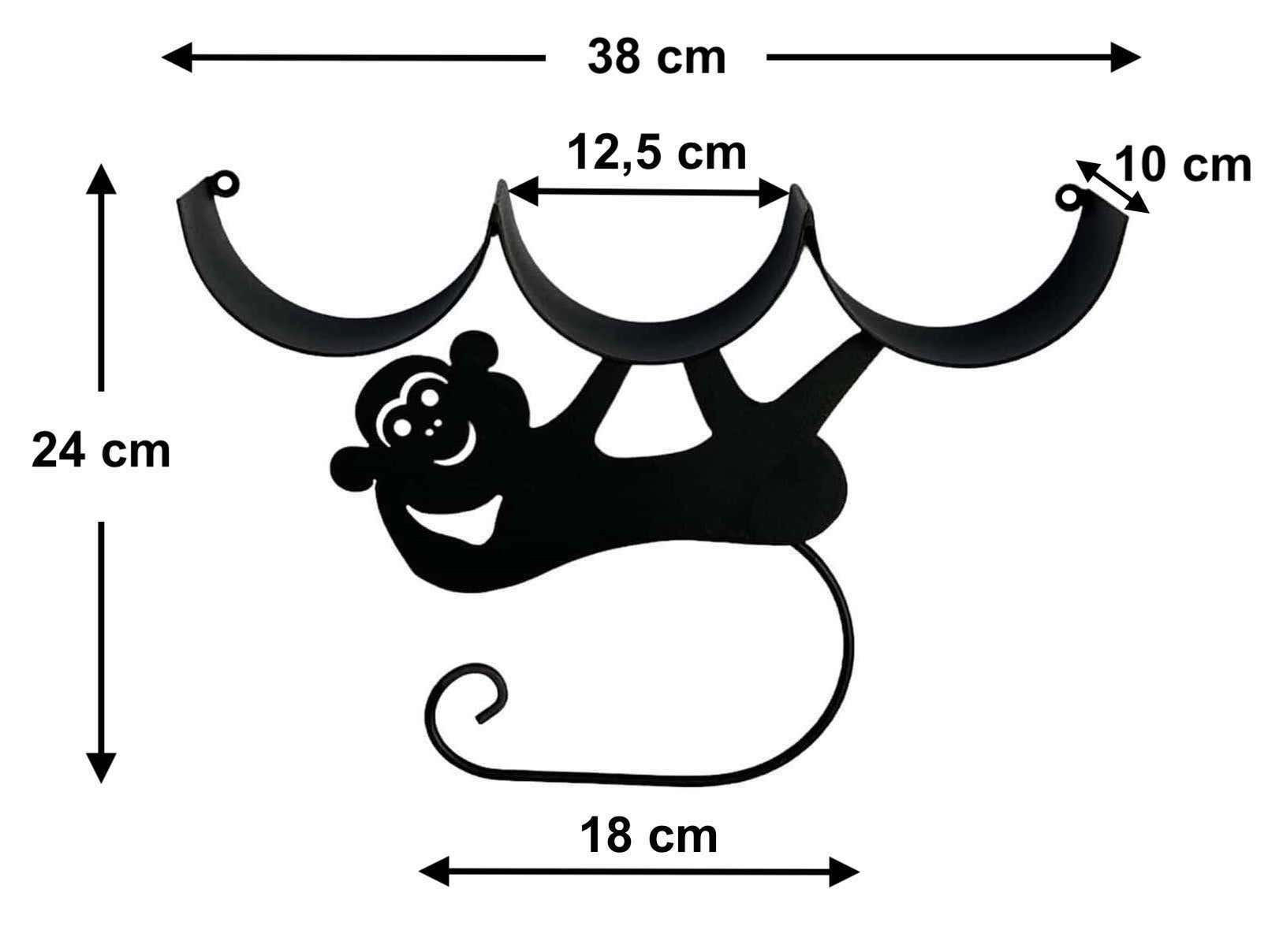 TOILETTENPAPIERHALTER Schwarz Matt Wand Metall Affe - Schwarz, Metall (38/24/10cm) - DanDiBo