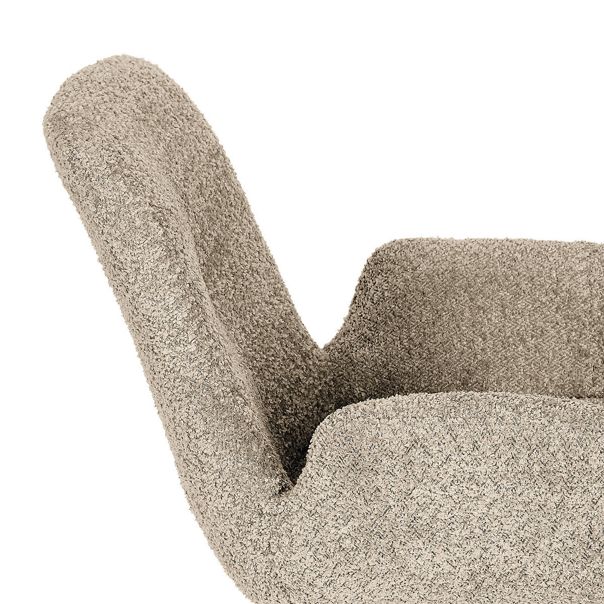 POLSTERSTUHL - Bouclé / Buche massiv - Eichefarben/Cappuccino, Holz (61/84/61cm) - home24