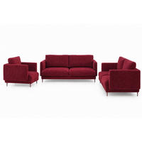 SOFASET Helmer 3-2-1 In Stoff Baloo - Bordeaux, Holzwerkstoff/Textil (226/95/95cm) - Fun Möbel