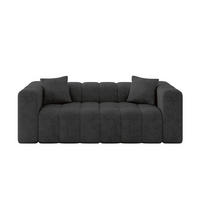 POHOVKA 2-MÍSTNÁ DONY-2 232x90x71 cm Tmavě šedá Velur - černá/tmavě šedá, kompozitní dřevo/textil (232/71/90cm) - ALTDECOR