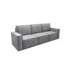 SOFA Orto Hellgrau, Dreisitzer Polstersofa - Hellgrau, Holzwerkstoff/Textil (247/93/82cm) - Bettso