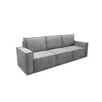 SOFA Orto Hellgrau, Dreisitzer Polstersofa - Hellgrau, Holzwerkstoff/Textil (247/93/82cm) - Bettso