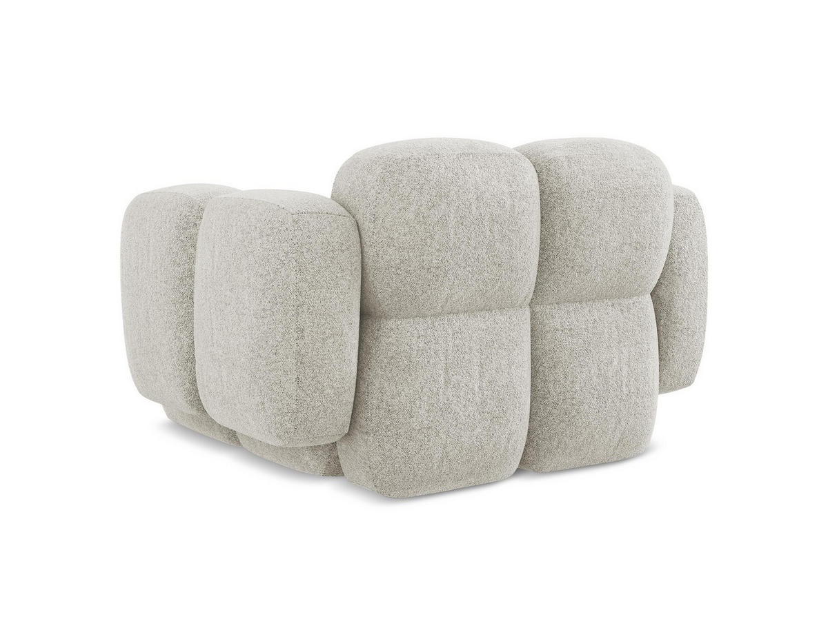 SESSEL Chenille Stoff Beige - Hellbraun/Schwarz, Holzwerkstoff/Kunststoff (120/72/115cm) - Makamii
